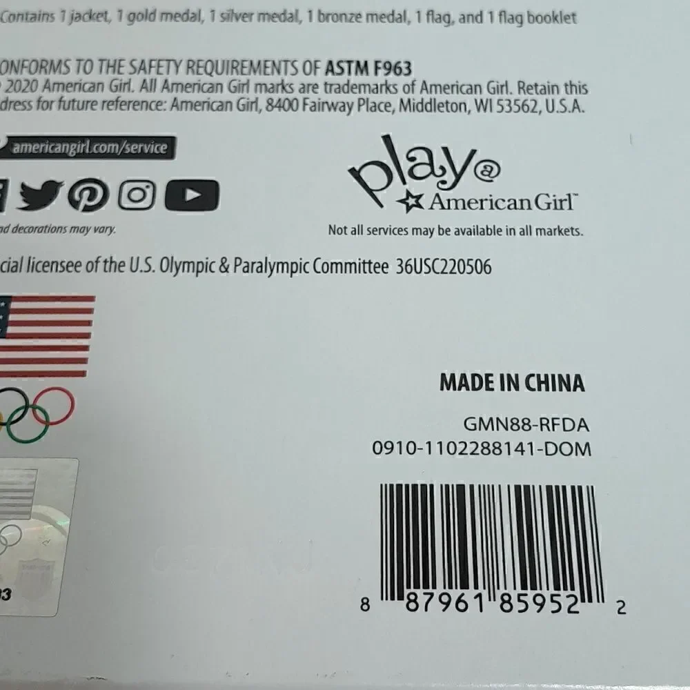 OLYMPICS ...American Girl Team USA Ceremony Set...N.I.B